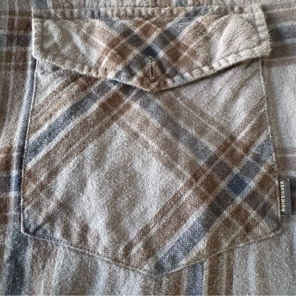 Quiksilver Gray Plaid Hooded Shirt - Picture 2 of 3